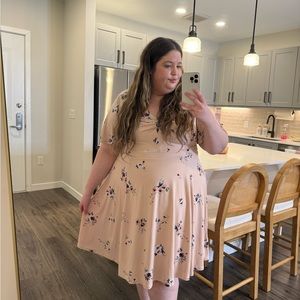 Torrid light pink floral dress size 2